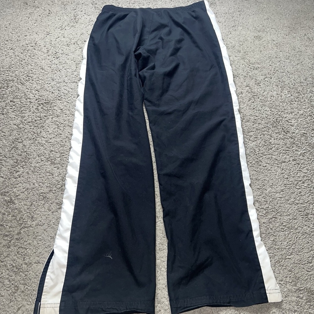 Vintage Y2K Nike Silver Tag Trackpants Woman's L Black White Striped Baggy Leg - Picture 4 of 8
